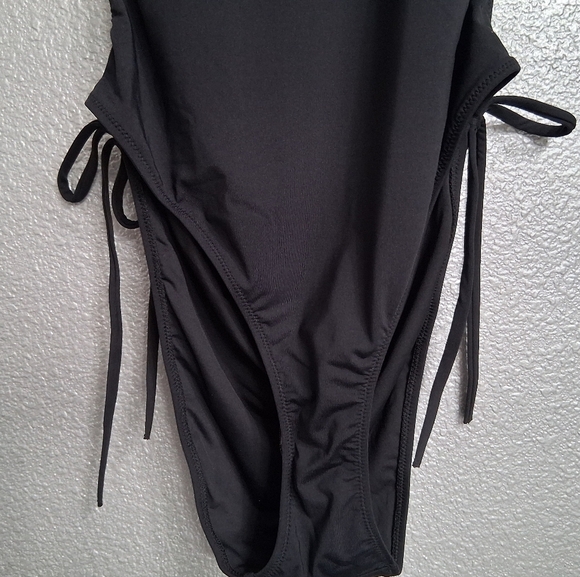 EUC Dobreva Black One-Piece Backless Swimsuit with Side Ties    Size 12 - Picture 4 of 9